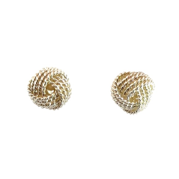 Tiffany & Co.Sterling Silver Twist Mesh Knot Stud Earrings - Picture 1 of 6